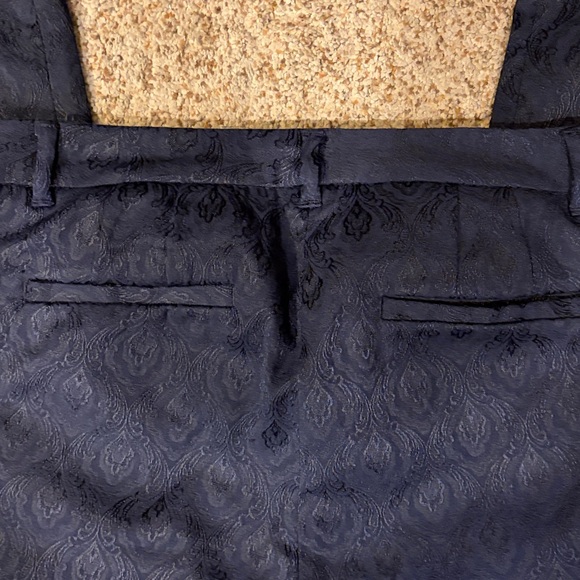 White House Black Market Dark Navy Jacquard Slim Pants size 8 new inseam 26 - Picture 6 of 7